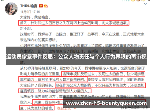 运动员家暴事件反思：公众人物责任与个人行为界限的再审视